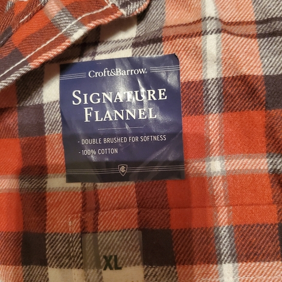 croft and Barrow Orange flannel print shirt size xl - Picture 4 of 4